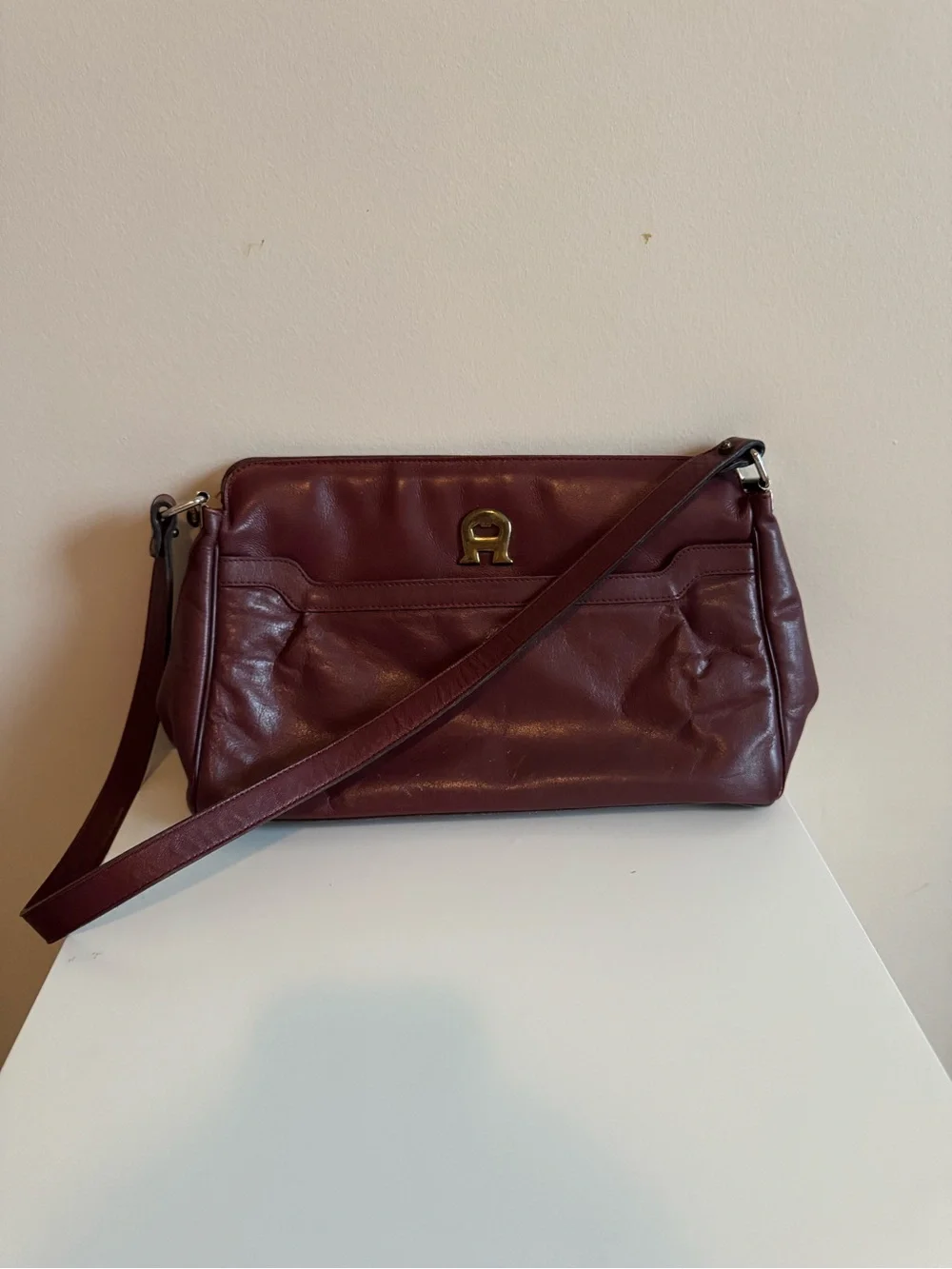 Etienne Aigner Burgundy Leather Shoulder Bag